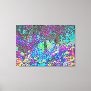 Toile Trippy Lime Green et Purple Garden Sunrise