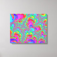 Trippy Retro Vibrant Neon Arc-en-ciel Fractal Art