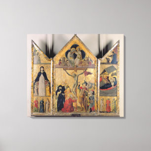Toile Triptyque avec des scènes de la vie du