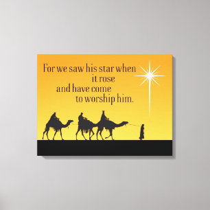 Toile Trois Beaux Hommes Star de Bethléem Canvas de Noël