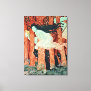 Toile Trois femmes et trois loups (w/c)