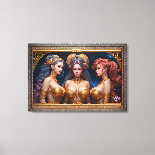 Toile Trois grâces de la mythologie grecque par Xzendor7 (Recto)