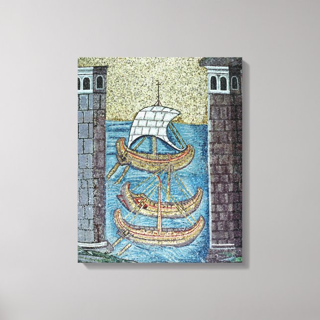 Toile Trois navires entrant dans le port de Ravenne (Recto)