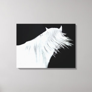 Toile Trois panneaux de la tête de cheval blanche