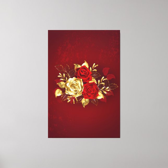 Toile Trois Roses de bijoux (Recto)