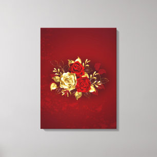 Toile Trois Roses de bijoux