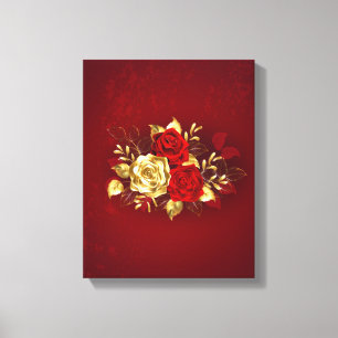 Toile Trois Roses de bijoux