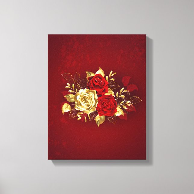 Toile Trois Roses de bijoux (Recto)