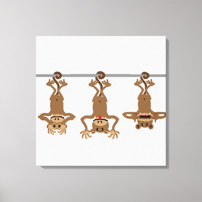 Toile Trois singes malavisés (Recto)