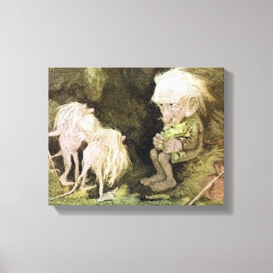 Toile Troll avec sa grenouille d'animal familier