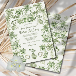 Toile Tropical Hawaiian Island Brautparty Einladung