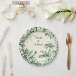 Toile Tropical Hawaiian Island Wedding Pappteller