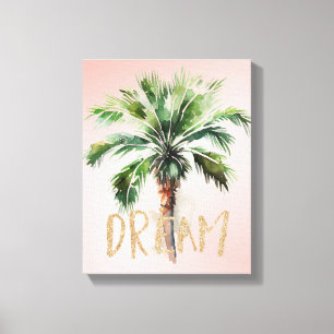 Toile Tropical Palm Tree Gold Glitter Dream