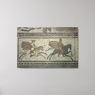Toile Trottoir de mosaïque de la villa romaine au bas