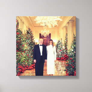 Toile Trump Président des États-Unis Noël à la Maison Bl