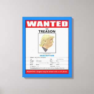 Toile Trump Recherché pour trahison