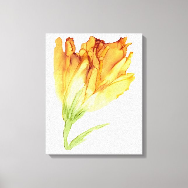 Toile Tulipe à franges jaunes—personnalisable— (Recto)