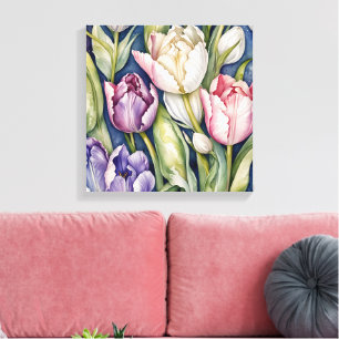 Toile Tulipe géante violette et rose