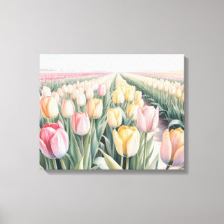 Toile Tulipes aquarelles