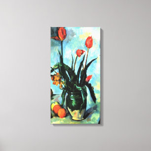 Toile Tulipes dans un Vase par Paul Cezanne, Art Vintage