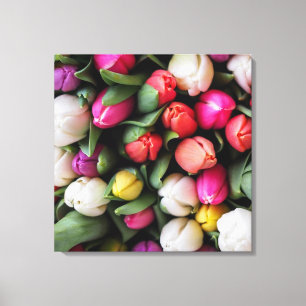Toile Tulipes Fleurs colorées Printemps de Pâques