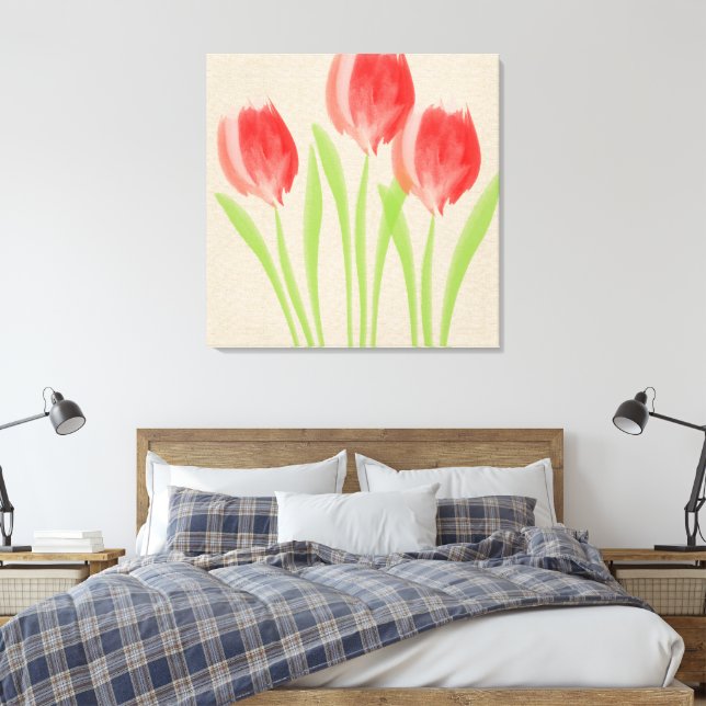 Toile Tulipes rousses brillantes (Insitu(Chambre))