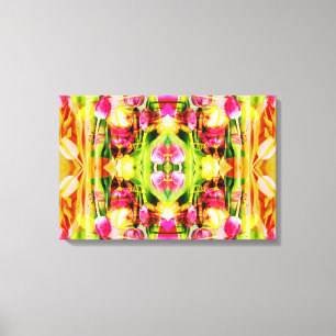 Toile TULIPS - Tulipes colorées d'art fractal -