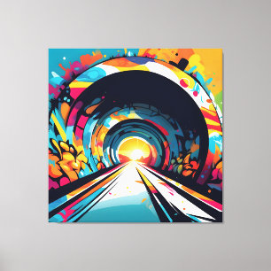 Toile Tunnel Avec Graffiti Art