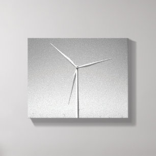 Toile Turbine éolienne noire et blanche en Oklahoma 8x10