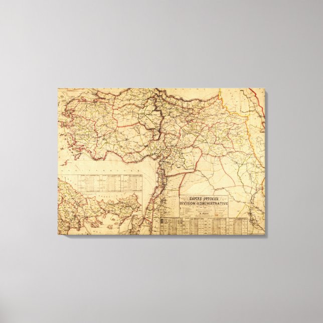 Toile Turquie, Empire ottomanCarte panoramiqueTurquie (Recto)