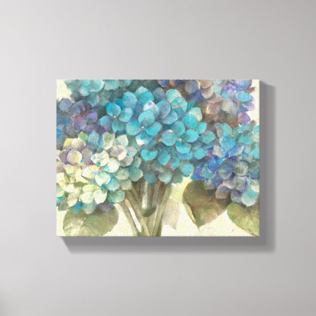 Toile Turquoise hydrangea (Recto)