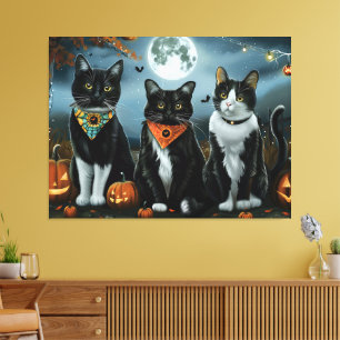 Toile Tuxedo Chat Halloween Éffrayant