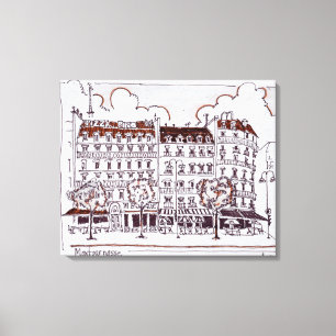 Toile Typique Haussmann   Boulevard Montparnasse, Paris