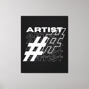 Toile Typographie de hashtag d'artiste