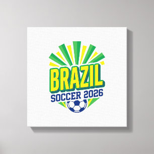 Toile Typographie de pays gras football Brésil 2026 