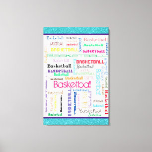 Toile Typographie du basket-ball