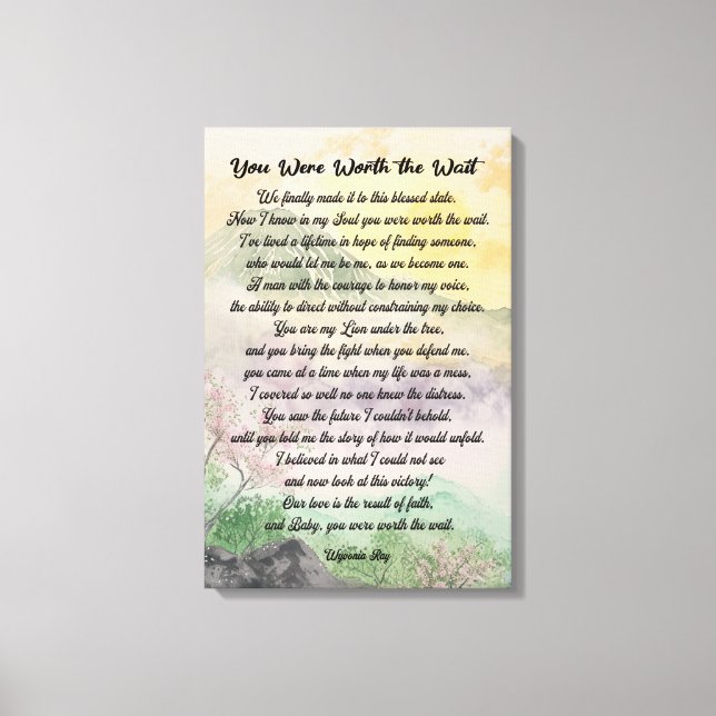 Toile Typographie moderne Love Poem Stretched Canvas Pri (Recto)