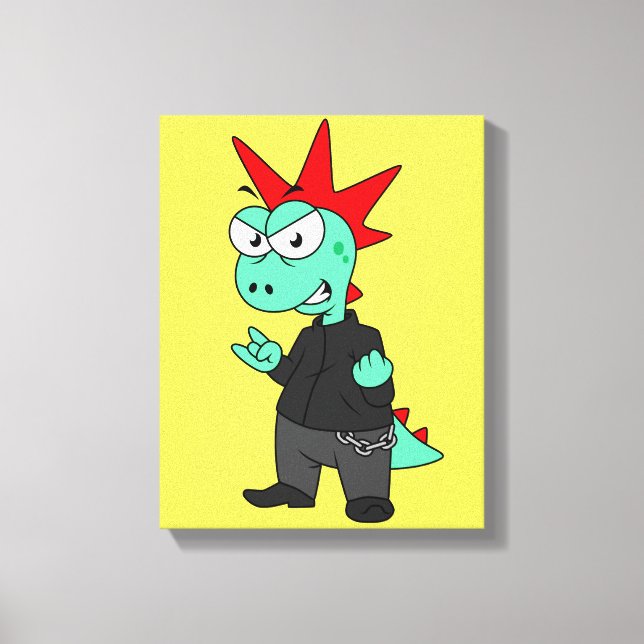 Toile Tyrannosaurus Rex Habillé Comme Un Punk. (Recto)