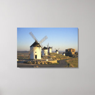 Toile UE, Espagne, La Mancha, Consuegra. Moulins à vent