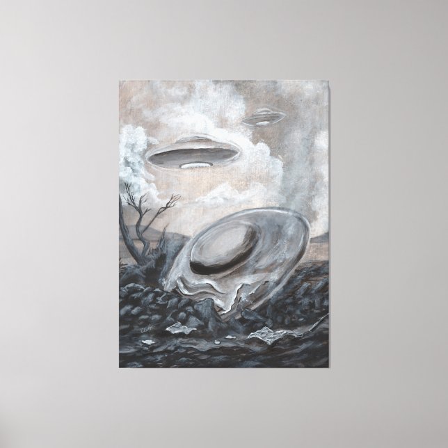Toile UFO, Alien, Roswell Crash (Recto)