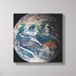 Toile Un à pleine vue de la terre montrant des données