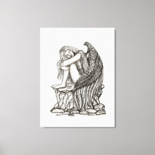 Toile Un ange endormi sur la pierre