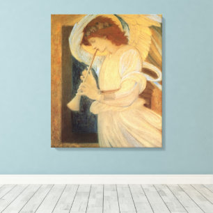 Toile Un ange jouant du flageolet par Burne Jones