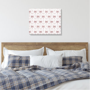Toile un arrière - plan blanc avec un motif rouge dessus