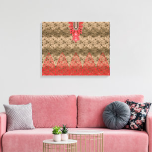Toile un arrière - plan rouge et brun avec une bordure r