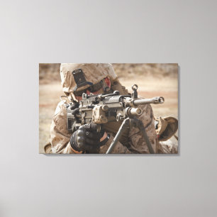 Toile Un artilleur d'arme automatique de peloton fournit
