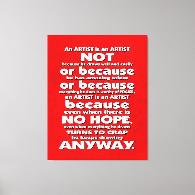 Toile Un artiste est... (Recto)