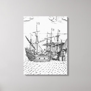 Toile Un bateau de trésor espagnol