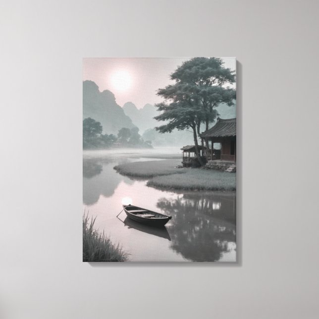 Toile un bateau sur l'eau (Recto)