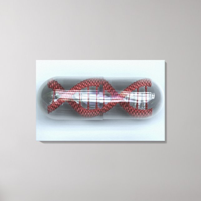 Toile Un brin d'ADN dans une capsule (Recto)